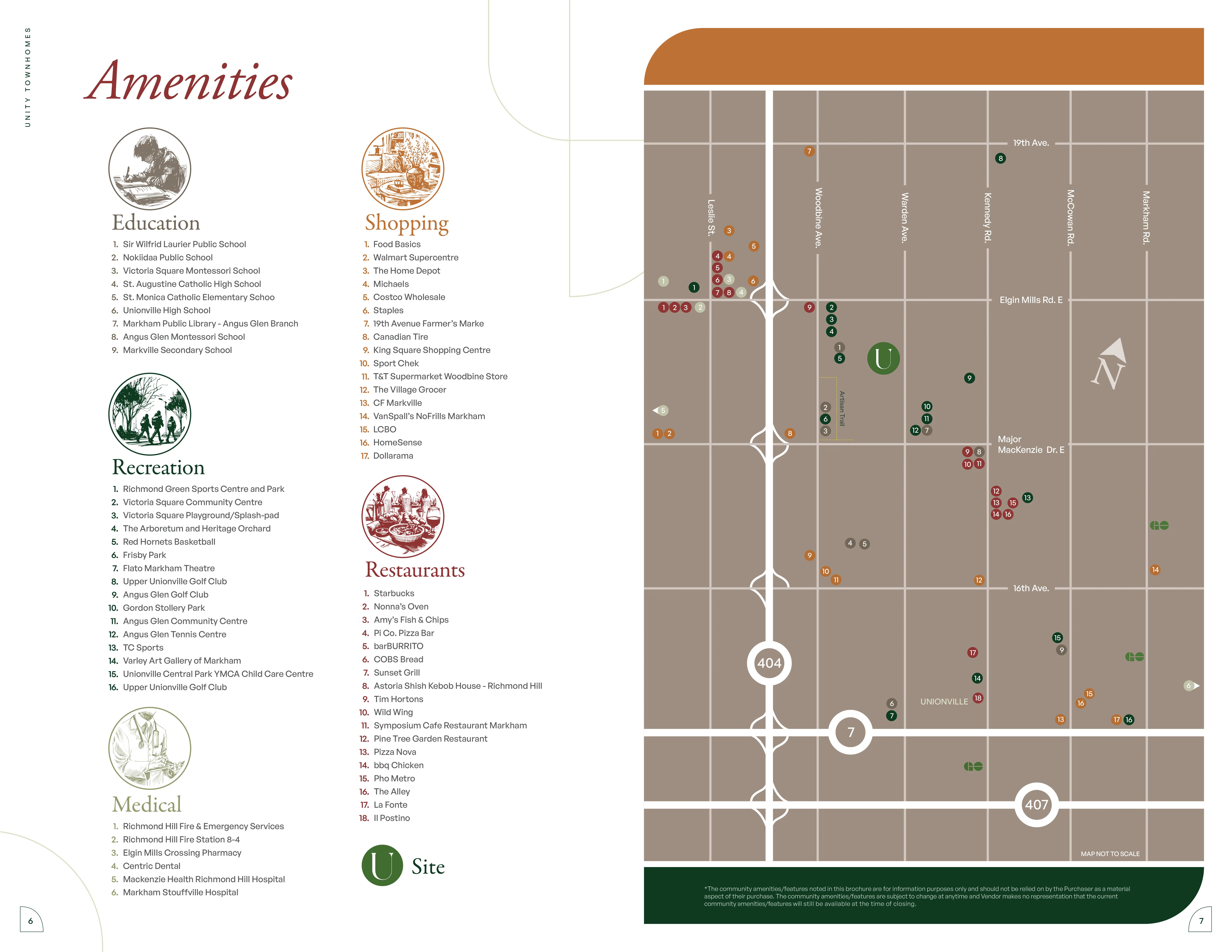 Unity Amenities Map