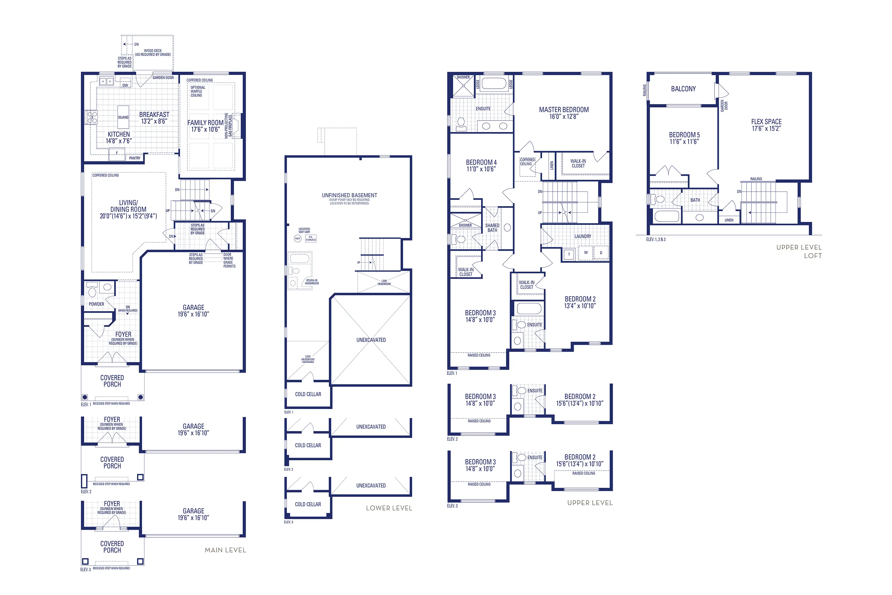 Bentley 8 (Optional 10’ Main Level Ceiling) Elev. 2 Floorplan