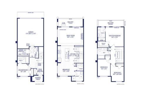 Coral 10 Elev. 1 Flankage Floorplan Thumbnail