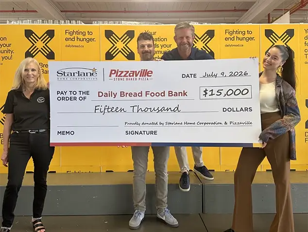 Starlane & Pizzaville Donate $15,000 To Daily Bread Food Bank