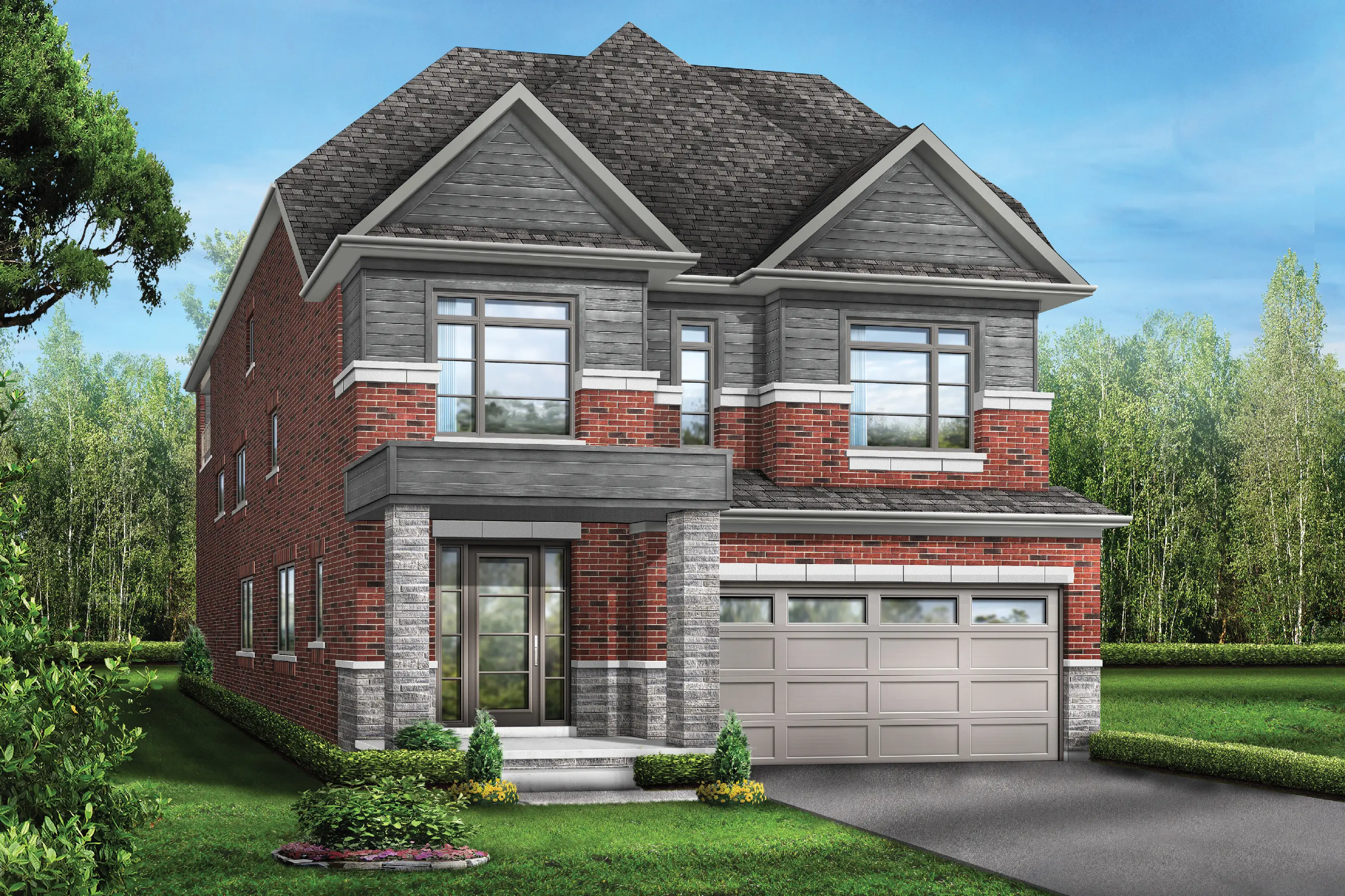 Bentley 8 (Optional 10’ Main Level Ceiling) Elev. 3 Rendering